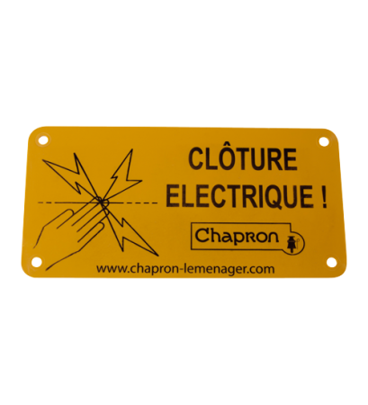 Plaque indicatrice de pr&eacute;sence d?une cl&ocirc;ture &eacute;lectrique