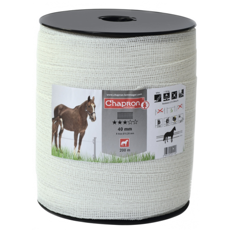 Ruban de cl&ocirc;ture blanc 40mmx200m